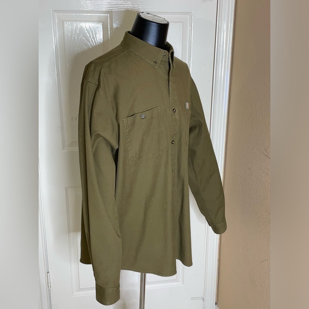 Carhartt Rugged Flex Relaxed Fit Canvas Long Sleeve Shirt 2XL Midweight - Picture 4 of 8